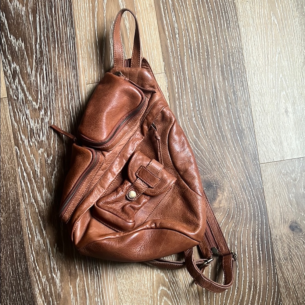 We The Free Brown Leather Shoulder Bag